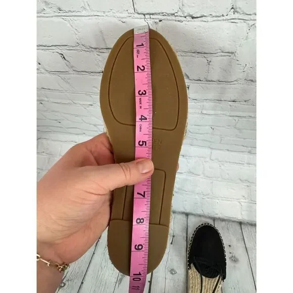 EILEEN FISHER Lala espadrille flat black sandals size 7.5 NWOB - Picture 9 of 10